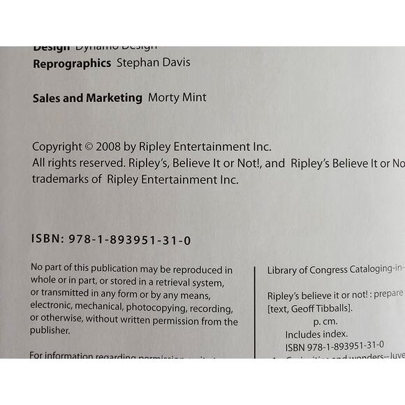 RIPLEY'S Believe it or Not PREPARE to be SHOCKED Hardback BOOK - Picture 4 of 5